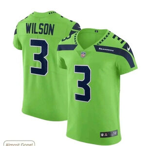 Nike Russell Wilson Neon Green Seattle Seahawks Alternate Vapor Elite Play XL